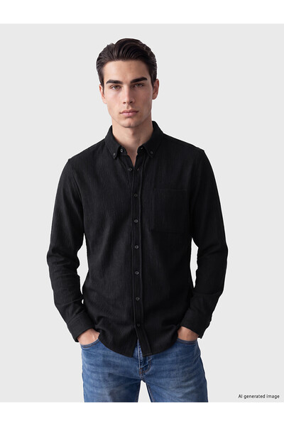 LC Waikiki Ανδρικό πουκάμισο NEVAVM Regular Fit Dobby με διαφορά στην εφαρμογή