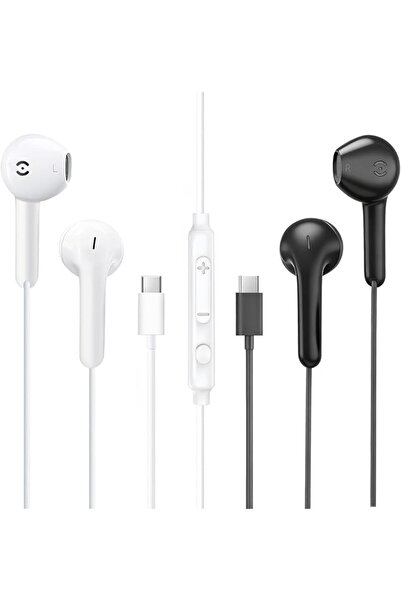 MAS CARNEY USB C Earbuds Wired TH9, 2 Pack, Type-C Headphone with Mic,USBC Ea...