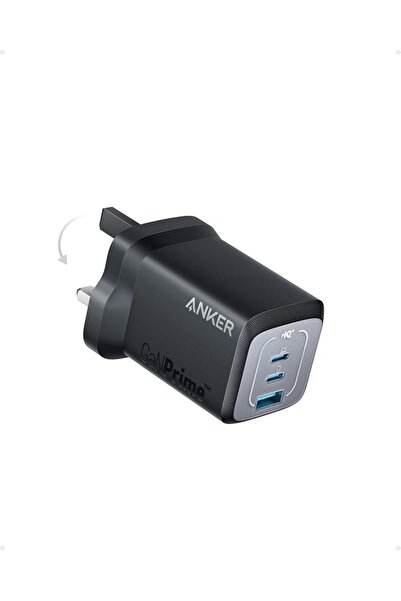 Anker Stuy شاحن أنكر 67 واط USB-C قابل للطي، شاحن حائط أنكر بـ3 منافذ مدمج وس...