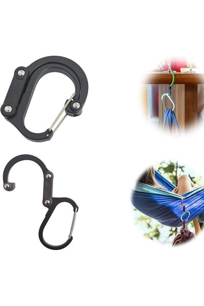 SYOSI Carabiner Clip, 50 lbs Heavy Duty D Shaped Spring Hook Small Carabiners...