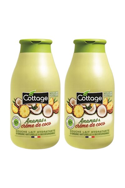 Cottage Set 2 x Gel de Dus si Lapte de Baie cu Ananas si Cocos, 250 ml