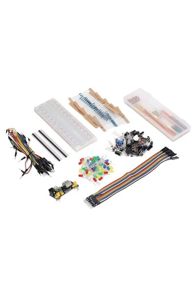 Fafeicy Electronics Component Kit 400+ Pieces Breadboard Compatible Starter S...
