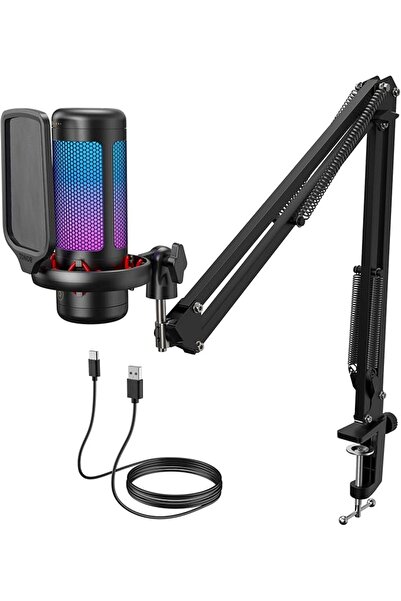 TONOR Gaming Microphone Set with Boom Arm, Vocal Condenser Microphone for Con...