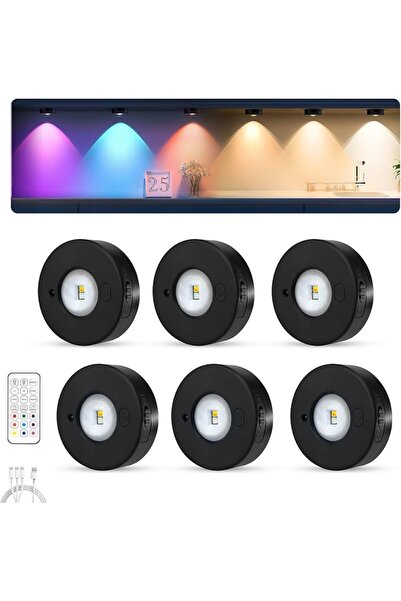 MERTTURM إضاءة LED قابلة لإعادة الشحن للخزائن، أضواء RGB لاسلكية تعمل بـUSB، ...