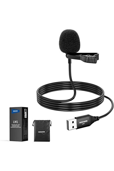 NEEWER ميكروفون لافالير USB A، ميكروفون صغير متعدد الاتجاهات قابل للتركيب مع ...