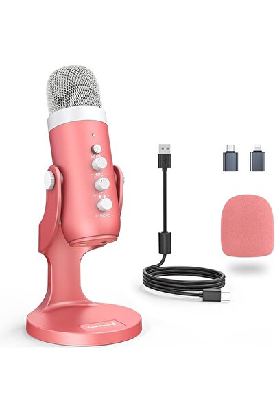 zealsound ميكروفون للبودكاست متوافق مع آيفون والكمبيوتر والماك، ميكروفون USB ...