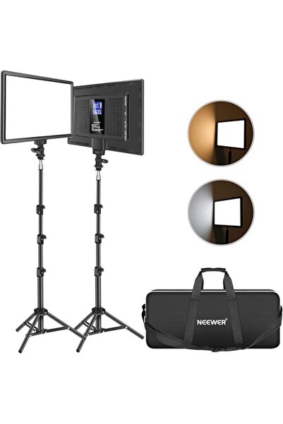 NEEWER LED Video Lighting Kit with 70inch Light Stand, 2 Pack, 384 LED