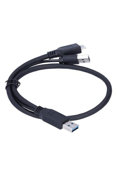 ASHATA USB 3.0 Y Shape Power Data Cable, USB to USB 2.0 + Micro B Male to Mal...