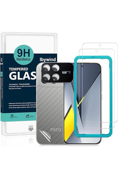 Ibywind واقي شاشة لهاتف شاومي بوكو F8 برو 5G، عبوة من قطعتين، زجاج مقوى بصلاب...