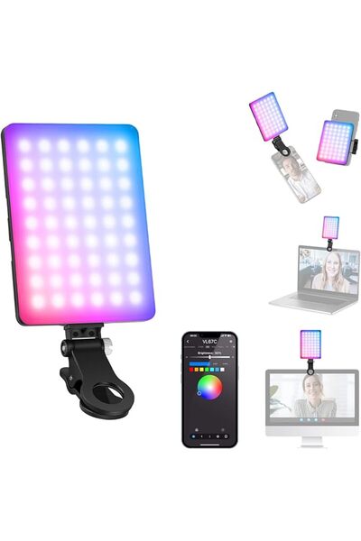 NEEWER ضوء سيلفي VL67C RGB مع تحكم عبر التطبيق، 94 مصباح LED بمؤشر CRI97، بطا...