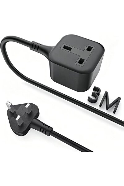 HITRENDS 1 Way Extension Lead, 3M UK Power Strip with Single Socket, Heavy-Du...