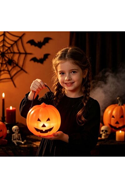 PARTY GO Φορητό φανάρι κολοκύθας για το Halloween 10×9εκ., 1 τεμάχιο, λάμπα L...
