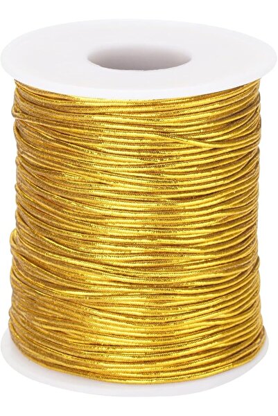 TERRIFI 100 Meters/ 109 Yards Gold Elastic String, 1MM Metallic Stretch Cords...