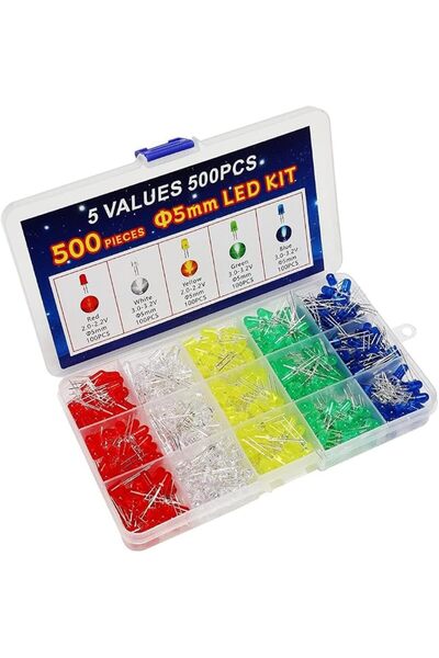 Yelajoy 500Pcs LED Diode Lights Assored Kit, LED Assorted Light Emitting Diod...