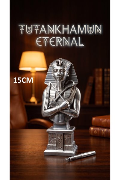 uAmor Tutankhamun Eternal Antik Mısır Firavun Heykeli Dekoratif Biblo Masa Ko...