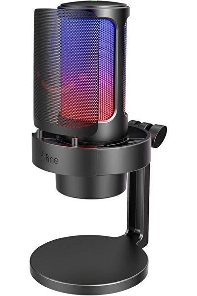 Fifine AmpliGame A8 USB Gaming Condenser Microphone with RGB Control for PC