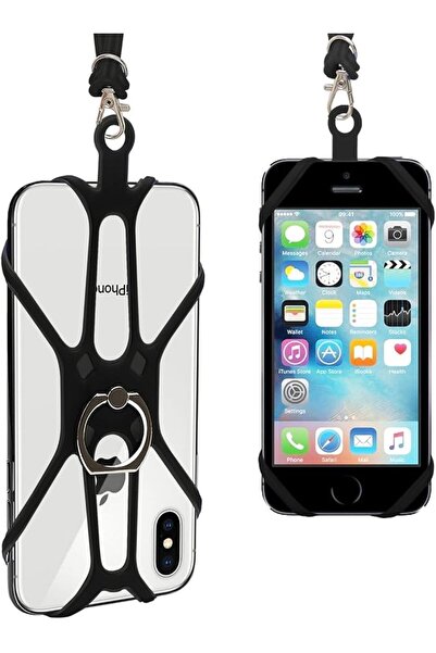 GENERAL Cell Phone Lanyard Black Fits Smartphones 4 to 6.4” - Anti Theft Phon...