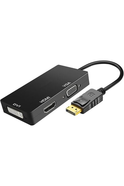 AXIYIBZI Multi-Function Displayport Dp to HDMI/DVI/VGA Male to Female 3-in-1 ...