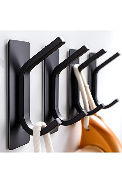 Taozun Adhesive Hooks Black - Towel Hanger Stainless Steel Bathroom Towel Hoo...