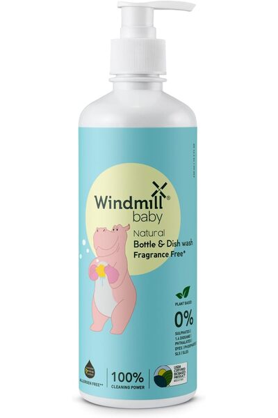 Windmill Books سائل تنظيف زجاجات الأطفال الطبيعي من ويندميل، خالٍ من العطور، ...
