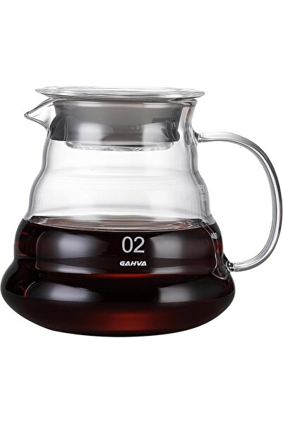 GAHVA V60 Coffee Set 600ml Transparent Glass Coffee Server Pour Over Carafe