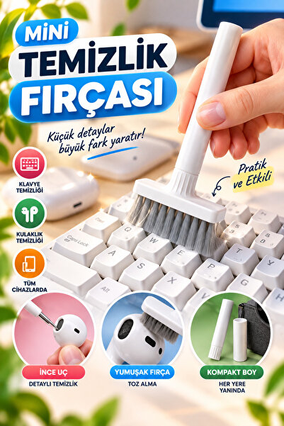 House Bird Çok Amaçlı Mini Temizlik Fırçası Klavye Kulaklık Telefon Detay Tem...