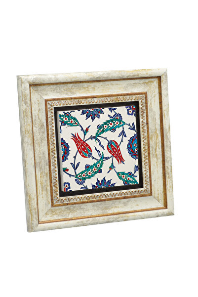 Sadrazam Iznik Tile Pattern Printed Natural Stone Table 20X20 1G-Çinirpc16