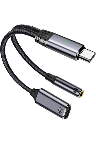 TERRIFI محول صوت USB C إلى 3.5 مم مع شاحن، كابل USB C مزدوج الوظيفة للشحن وسم...