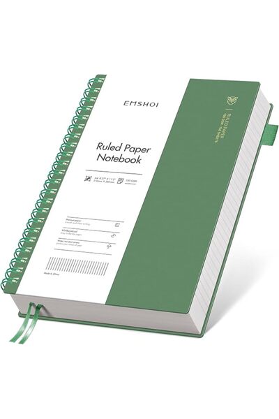 EMSHOI A4 Spiral Notebook College Ruled, 11.2" X 8.27", 150 Sheets/300 Pages,...