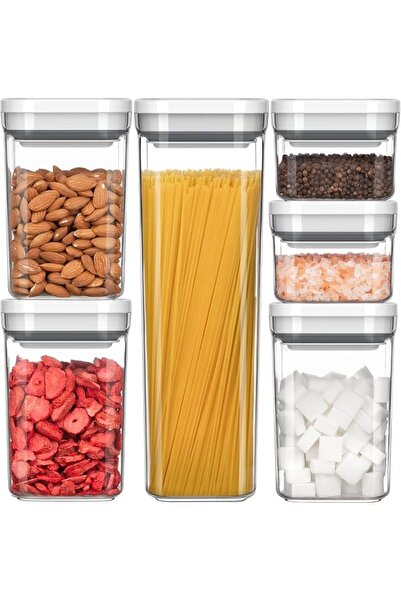 MR.SIGA 6 Piece Airtight Food Storage Container Set for Pantry Organization