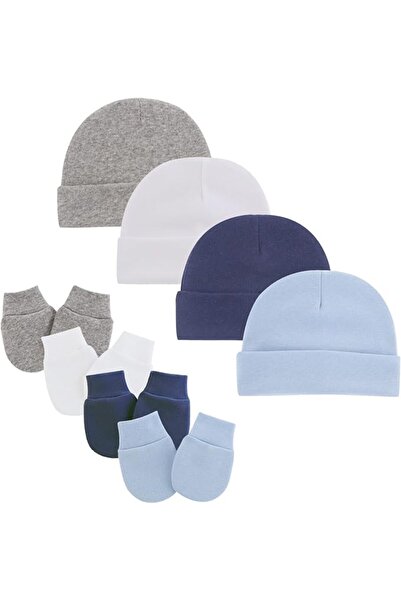 Duomama 4PCS Newborn Baby Hats and 4Pairs Mittens Set - Soft Essentials for I...