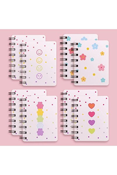 KASTWAVE Small Notebooks, 8 Pack A7 Pocket Spiral Notepads, Wirebound Memo Pa...