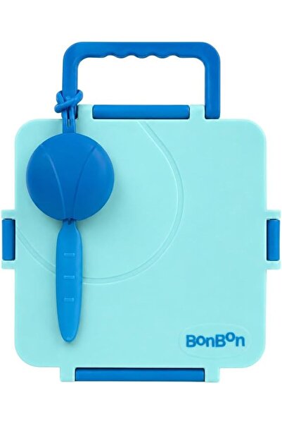 BONBON صندوق غداء كبير بثلاثة أو أربع أقسام مع وعاء حراري للطعام - أزرق