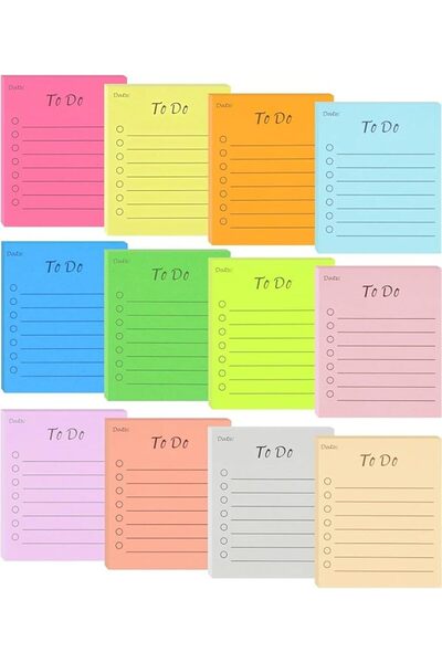 GENERAL Sticky Notes 9 Pack Colorful Lined Sticky Notes, 3x3.5 Inch to Do Lis...