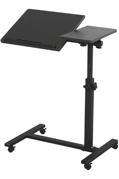 GENERAL Treasure-ksa Rolling Laptop Table - Tilting Overbed Desk With Wheels,...