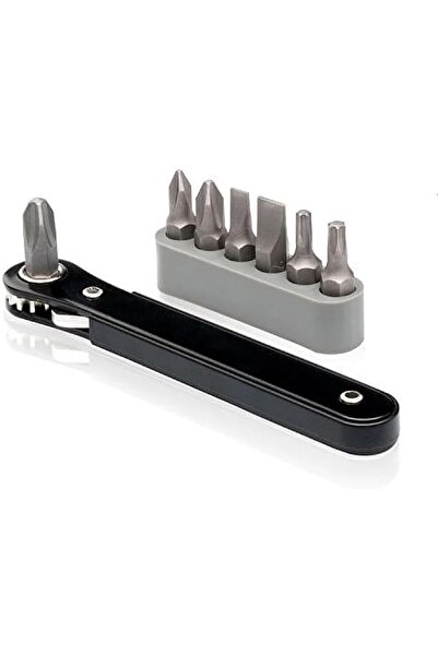 NEİKO 03044A Mini Ratcheting Offset Screwdriver and Bit Set, Pocket Size Clos...