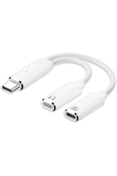KASTWAVE محول صوت USB C إلى Lightning 2 في 1 مع منفذ شحن 100 واط، محول USB C ...