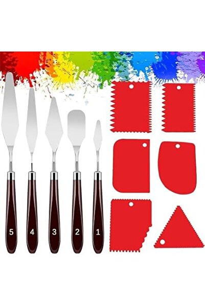 Lonimia Palette Knife Set, 11 Pieces Structural Paste Fine Spatula Palette Kn...