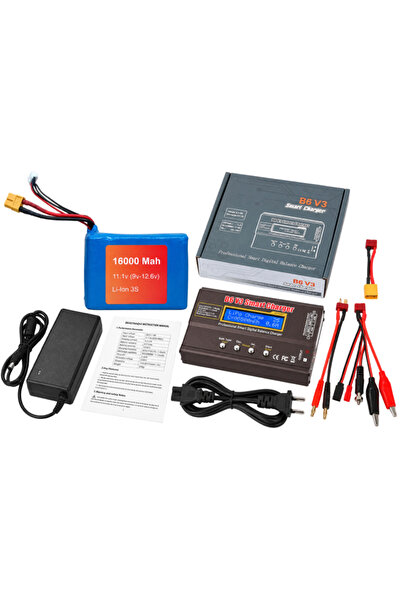 OEM Acumulator Li-Ion 3S 16000mAh 11.1V XT60 + Încărcător inteligent IMAX B6 ...