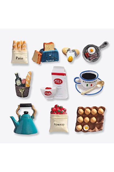 Generic 10Pcs Refrigerator Food Magnets, 3D Resin Simulation Food Refrigerato...