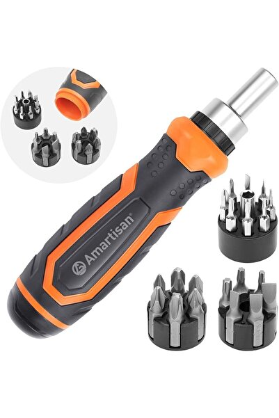 Amartisan 22 IN 1 Ratchet Screwdriver Set, Precision Multi-bit Ratchet Screw ...
