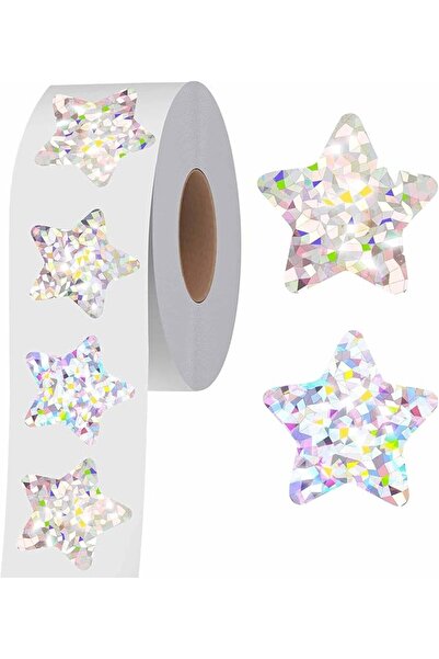 Tazweeq 500 PCS Holographic Flash Star stickers, Reflective Flash Star Sticke...