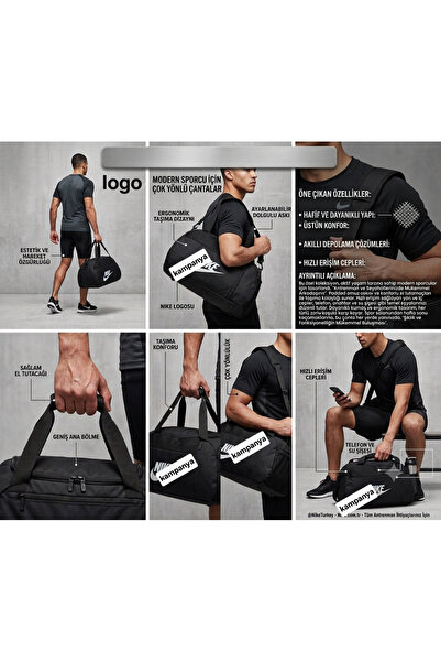 Generic Brand Unisex Black Multi-Purpose Sports and Fitness Bag – Large Volum...