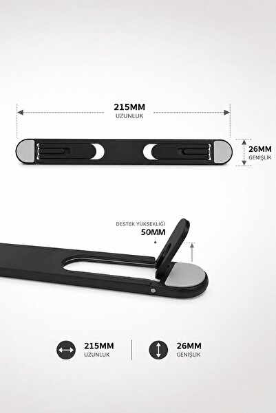omilife 2 Kademeli Katlanabilir Yapışkanlı Laptop Standı Taşınabilir Notebook Yükseltici Tutucu