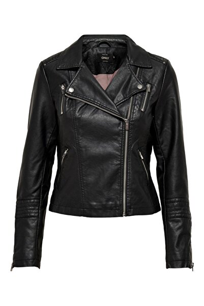 ONLY OnlFaux Leather Bıker Otw Noos Mont Black Siyah Cognac