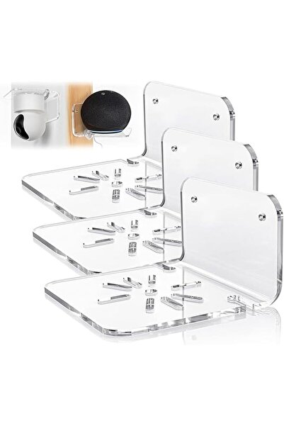 Tazweeq Acrylic Floating Wall Shelf Set of 3 - No Drill Adhesive Installation...