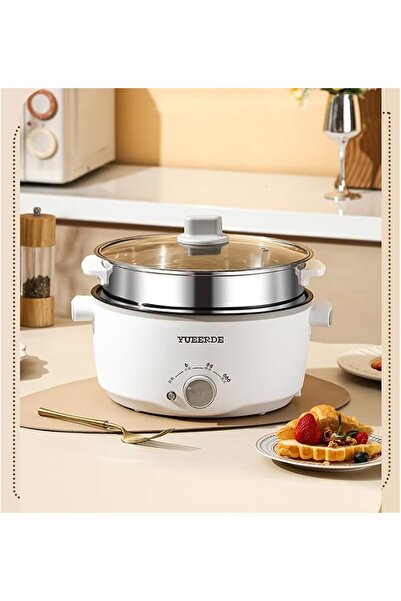 Sumkyle Electric Hot Pot with Steamer, 24cm Non-Stick Sauté Pan, for Steak, E...