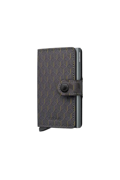 Secrid Miniwallet Optical Card Holder Wallet, Grey-Yellow