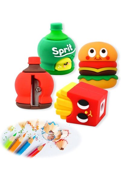 ALMEKAQUZ 8-Piece Set of Adorable Cartoon Pencil Sharpeners Children's Manual...
