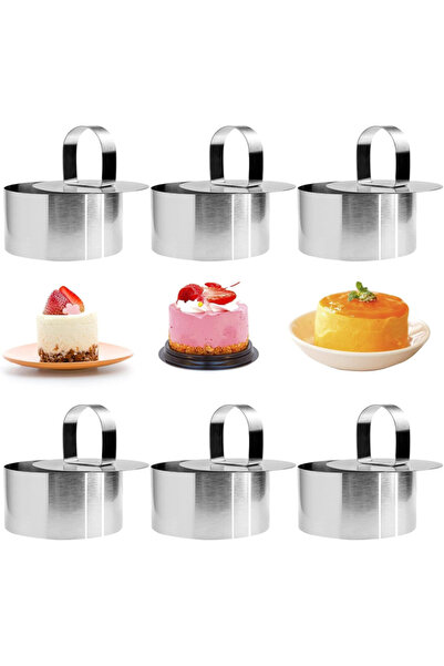 Generic Brand Set 6 inele rotunde pentru tort, forme tort, ustensile copt, in...